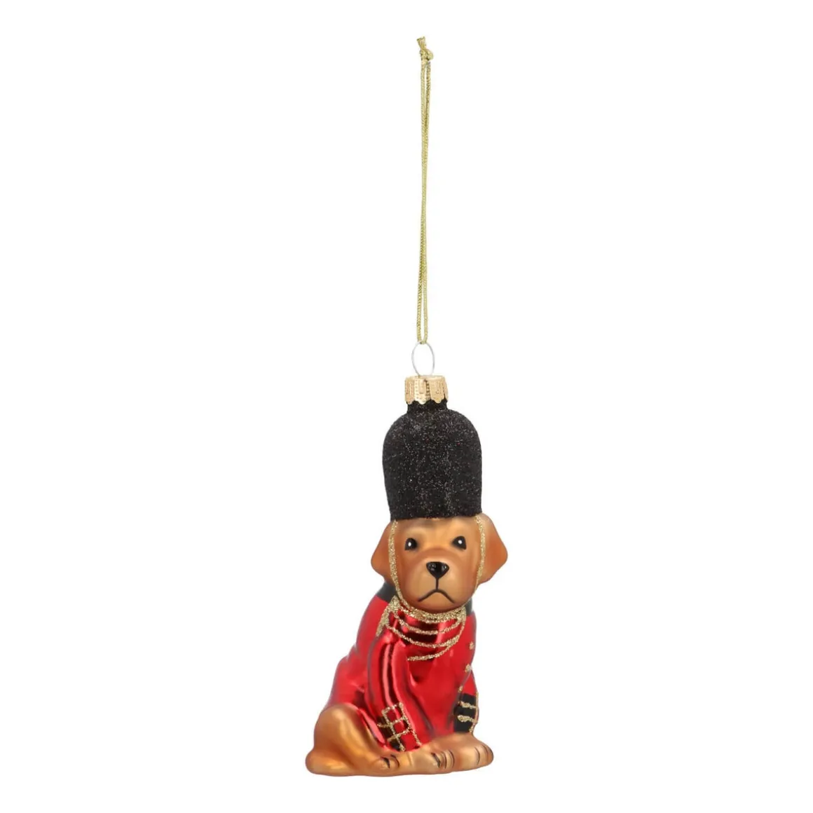 Hanger Uniformed Dog Red Glass 11 Cm