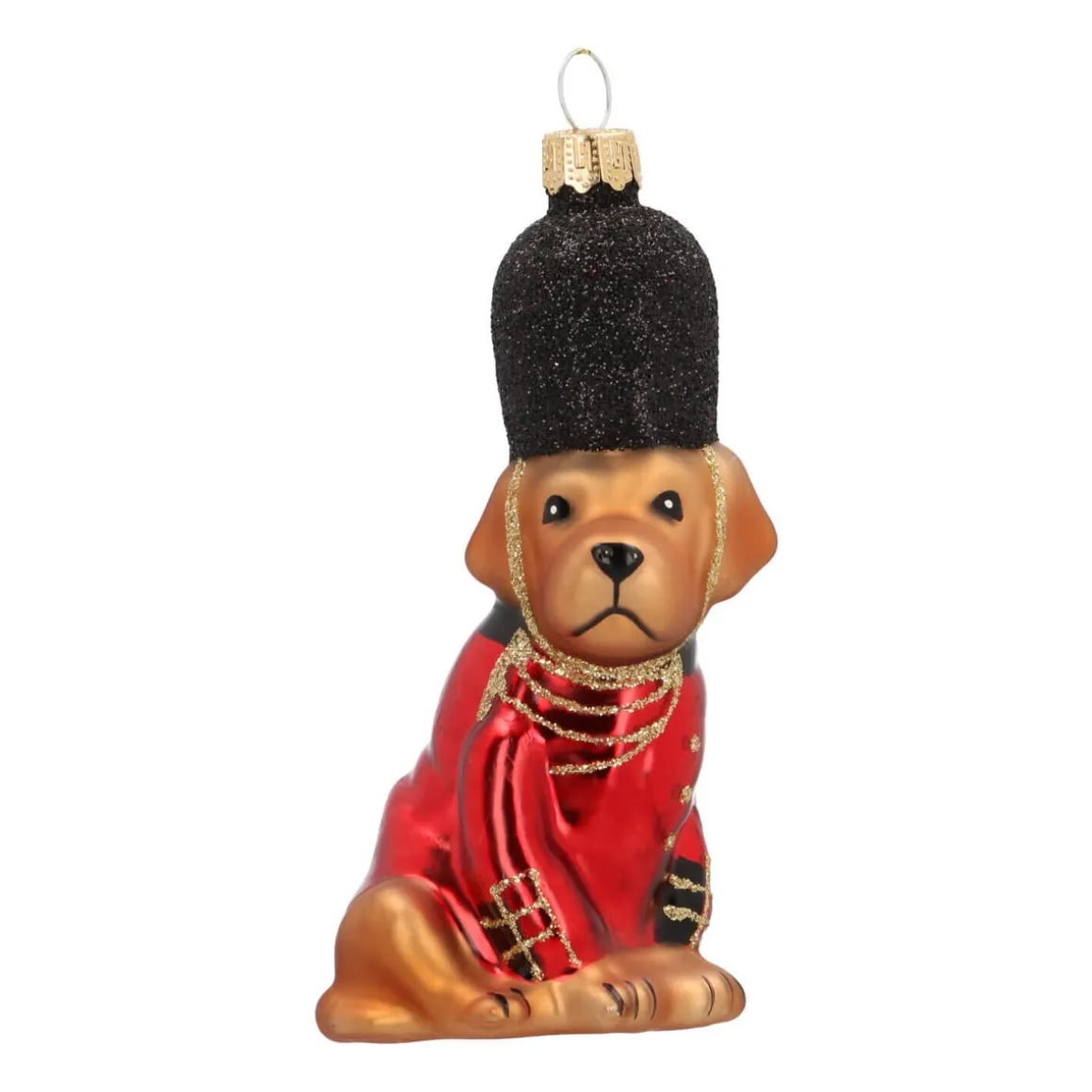 Hanger Uniformed Dog Red Glass 11 Cm