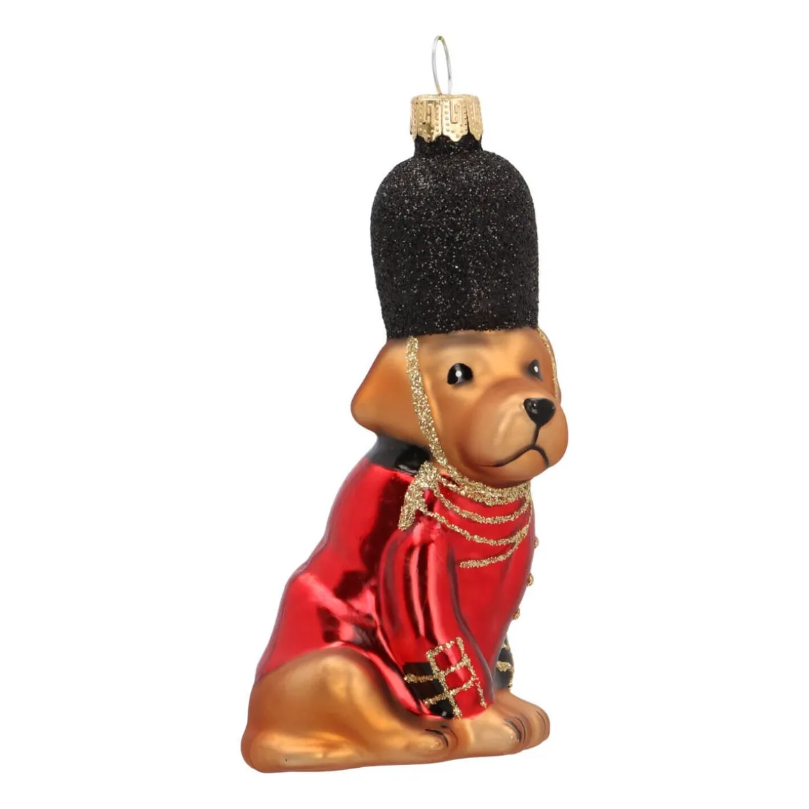 Hanger Uniformed Dog Red Glass 11 Cm