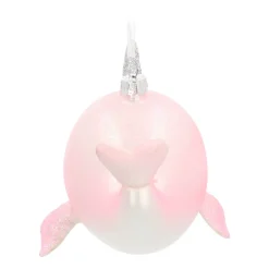 Hanger Whale Unicorn Pink Glass 10 Cm