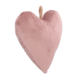 Hanging Heart Decoration Flannel 12cm Antique Pink