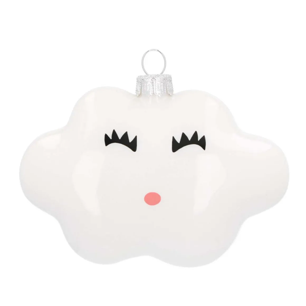 Happy Cloud Christmas Ornament | Glass | 8 Cm