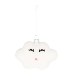 Happy Cloud Christmas Ornament | Glass | 8 Cm