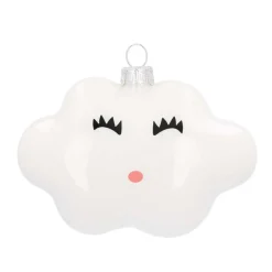 Happy Cloud Christmas Ornament | Glass | 8 Cm