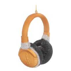 Headphone Christmas Ornament | Glass | Gold | 10cm