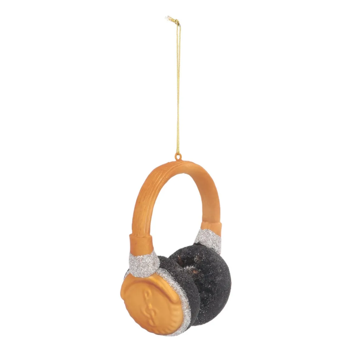 Headphone Christmas Ornament | Glass | Gold | 10cm
