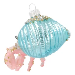 Hermit Crab Glass Hanging Figurine 9cm Pink