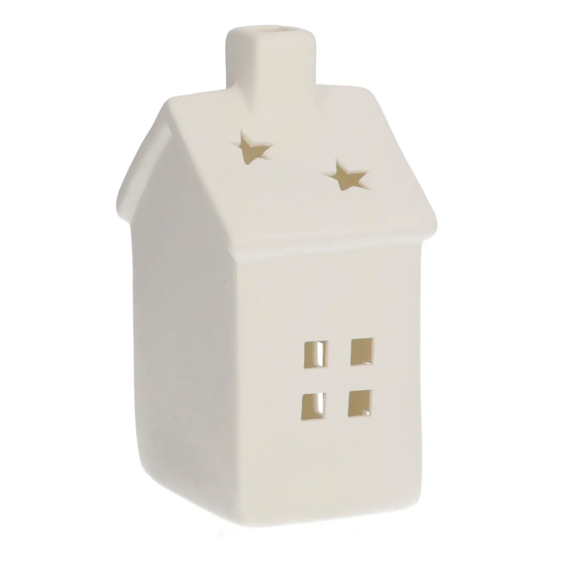 House With LED White 14 Cm Porcelain