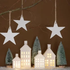 House With LED White 14 Cm Porcelain