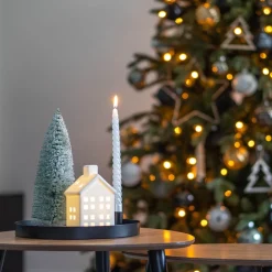 House With LED White 14 Cm Porcelain