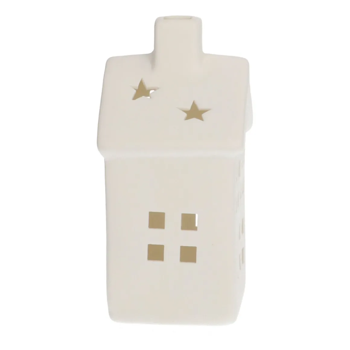 House With LED White 14 Cm Porcelain
