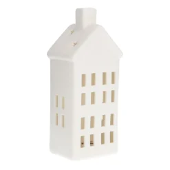 House With LED White 21 Cm Porcelain
