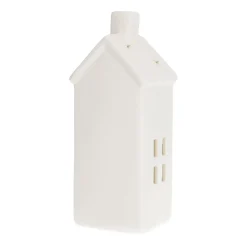 House With LED White 21 Cm Porcelain