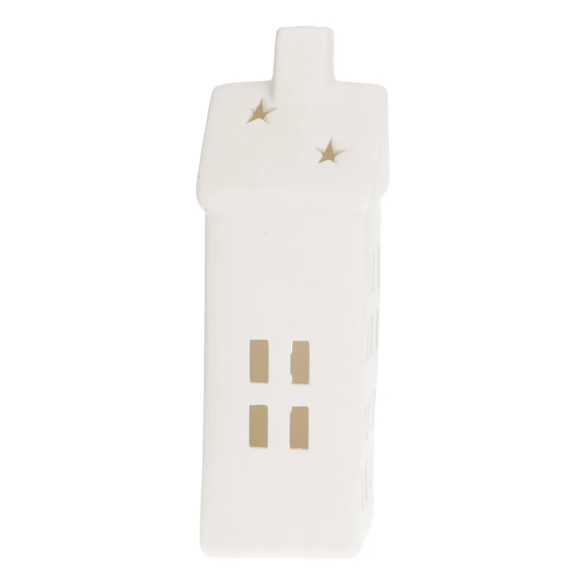 House With LED White 21 Cm Porcelain