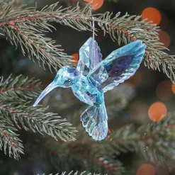 Hummingbird Christmas Ornament 10cm Blue