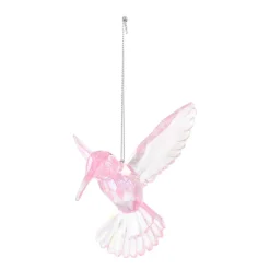 Hummingbird Christmas Ornament 10cm Pink