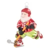Ice Hockey Santa Ornament | Glass | Red | 12cm