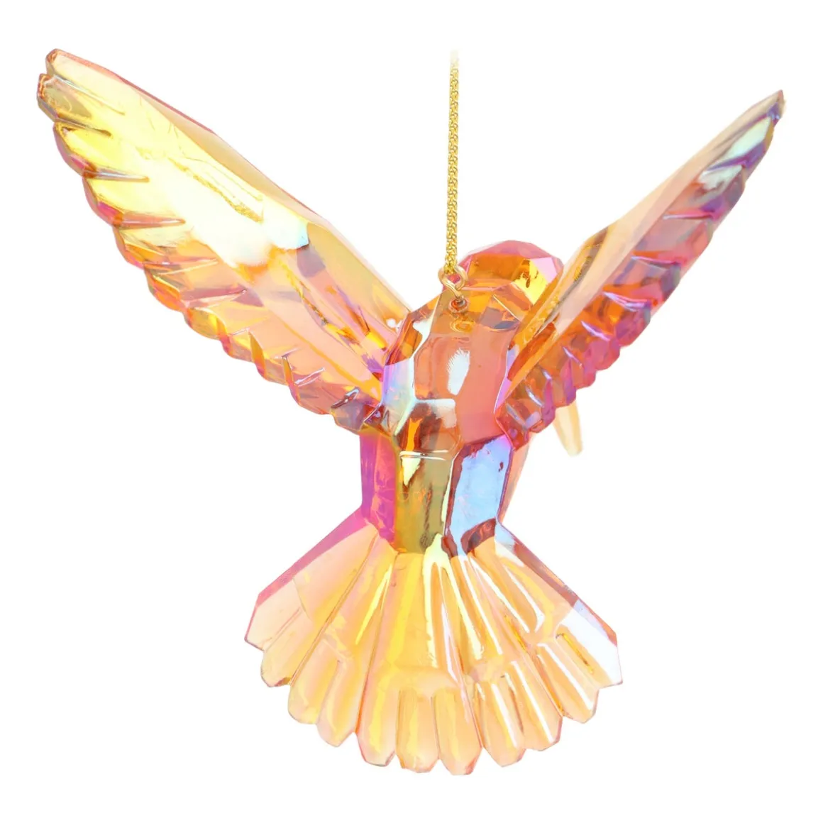 Iridescent Hummingbird Ornament In Warm Tones