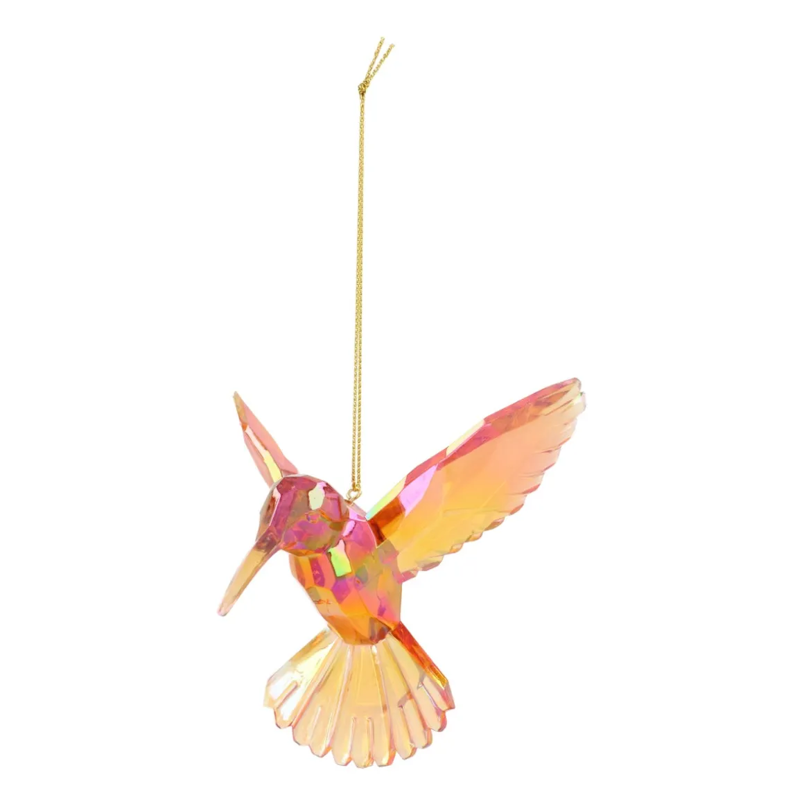 Iridescent Hummingbird Ornament In Warm Tones