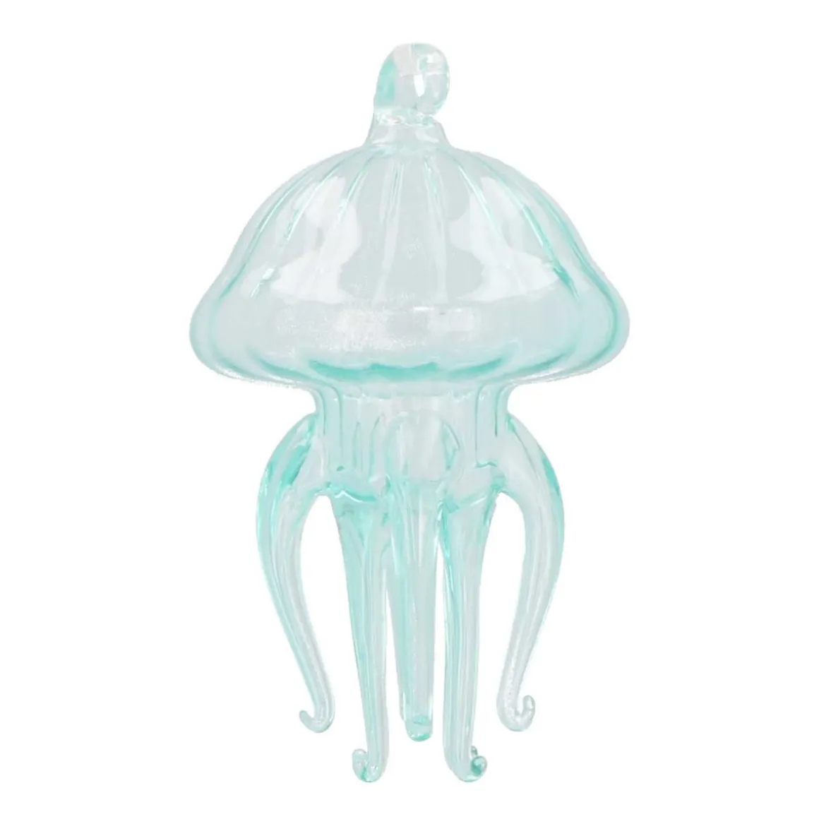 Jellyfish Glass Hanging Figurine 12cm Blue