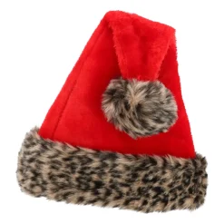 Kerstmuts Met Panterprint | Faux Fur | 40 Cm