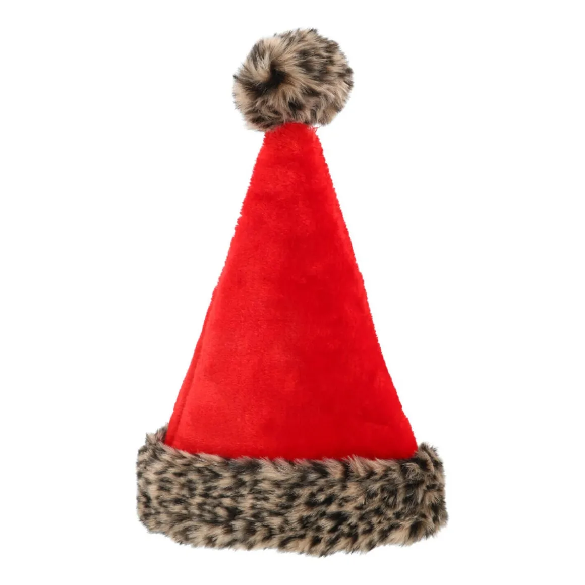 Kerstmuts Met Panterprint | Faux Fur | 40 Cm