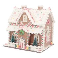 Large Clay Cookie House With LED | Handmade | 21cm High