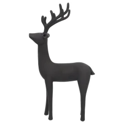 Large Elegant Black Reindeer Figure