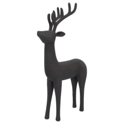 Large Elegant Black Reindeer Figure