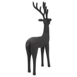 Large Elegant Black Reindeer Figure