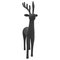 Large Elegant Black Reindeer Figure