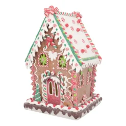 Large Gingerbread House In Clay | LED | Handcrafted | 34cm High