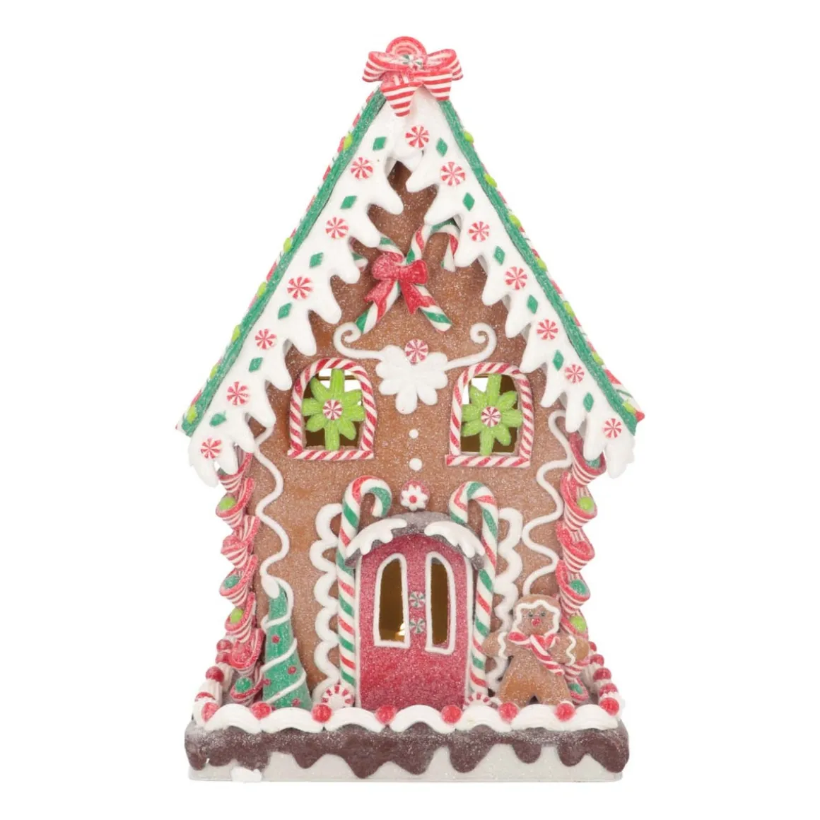 Large Gingerbread House In Clay | LED | Handcrafted | 34cm High