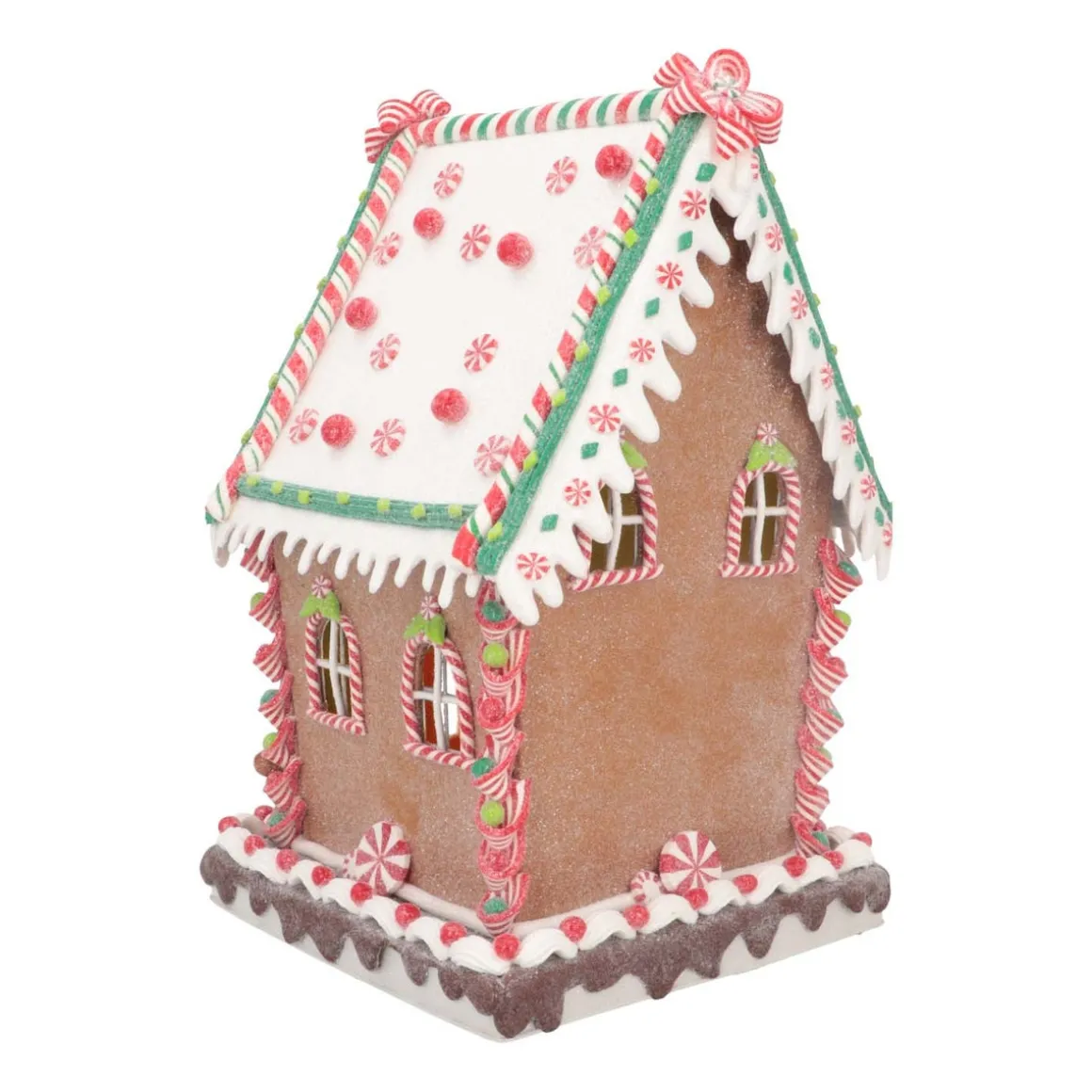 Large Gingerbread House In Clay | LED | Handcrafted | 34cm High