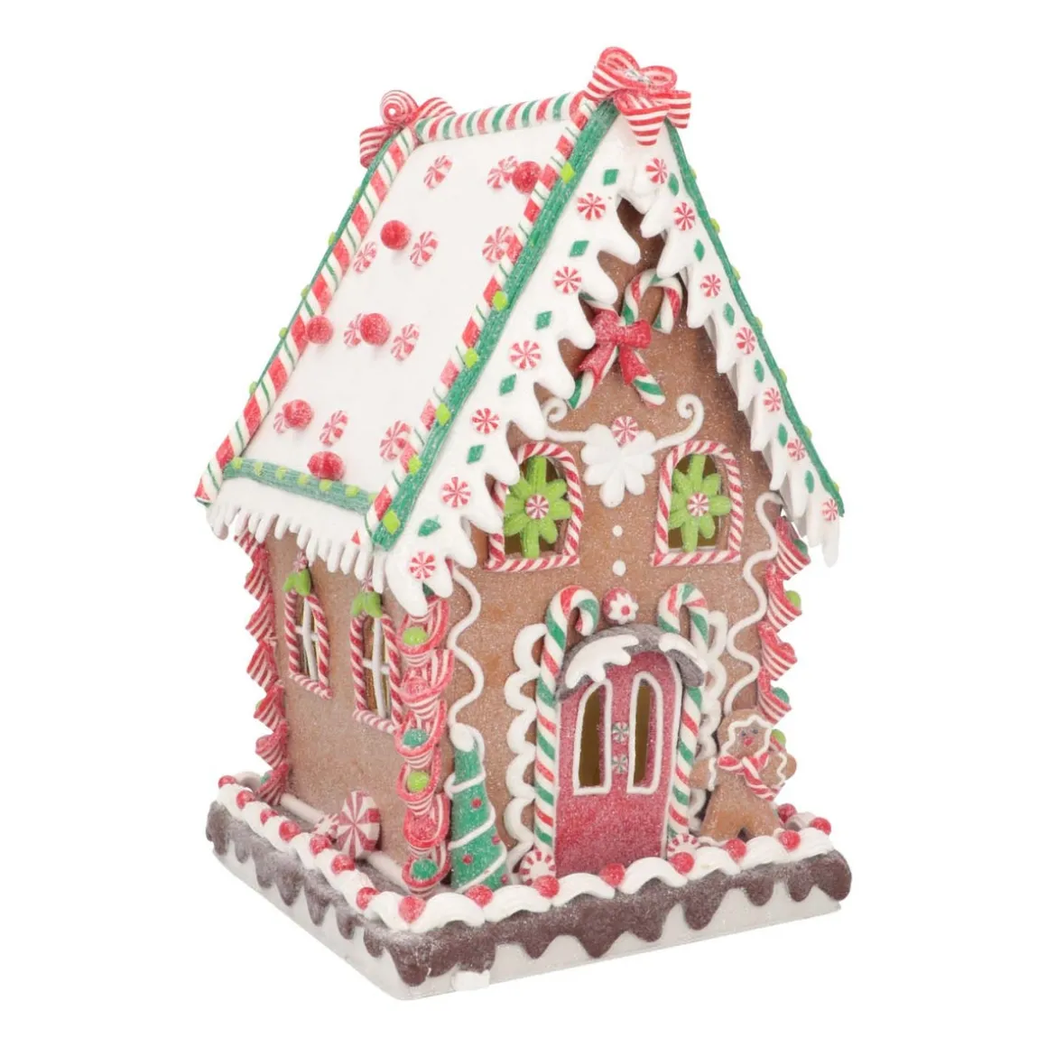 Large Gingerbread House In Clay | LED | Handcrafted | 34cm High