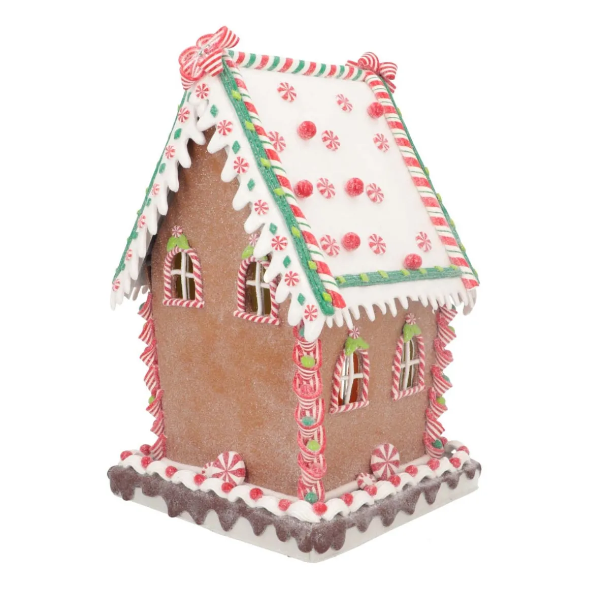 Large Gingerbread House In Clay | LED | Handcrafted | 34cm High