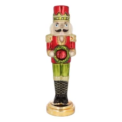 Large Glass Nutcracker With Christmas Wreath