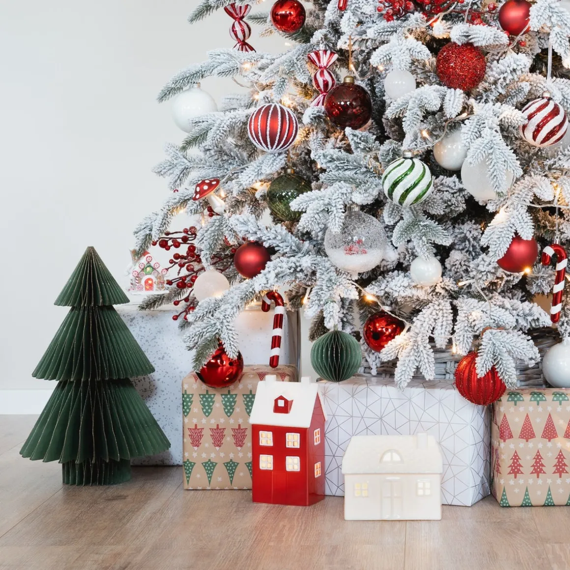 Large Green Paper Glitter Christmas Tree