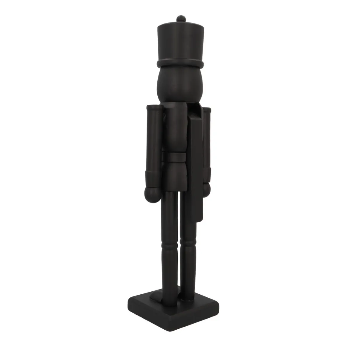 Large Matte Black Wooden Nutcracker
