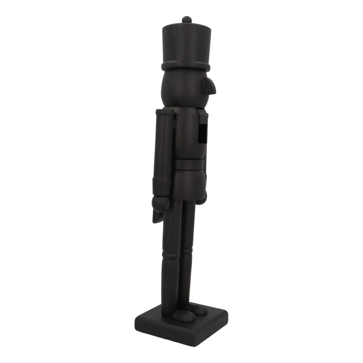Large Matte Black Wooden Nutcracker