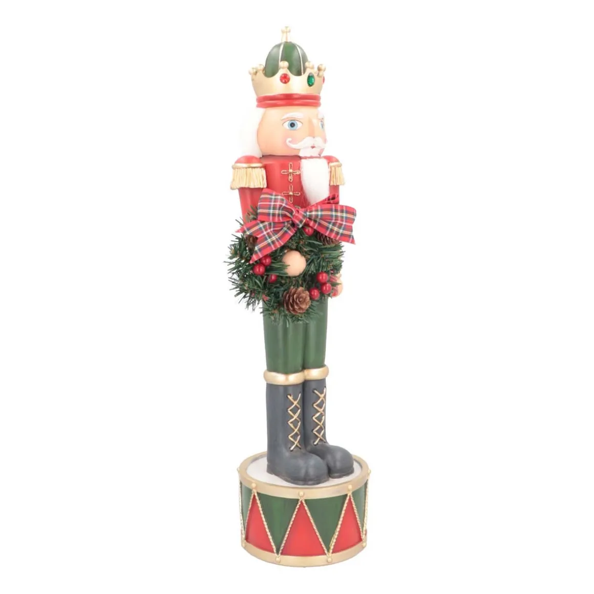 Large Nutcracker With Christmas Wreath | Polyresin | 60cm