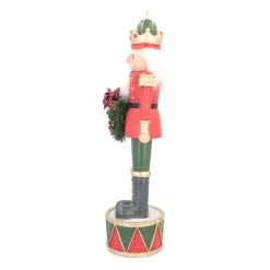 Large Nutcracker With Christmas Wreath | Polyresin | 60cm
