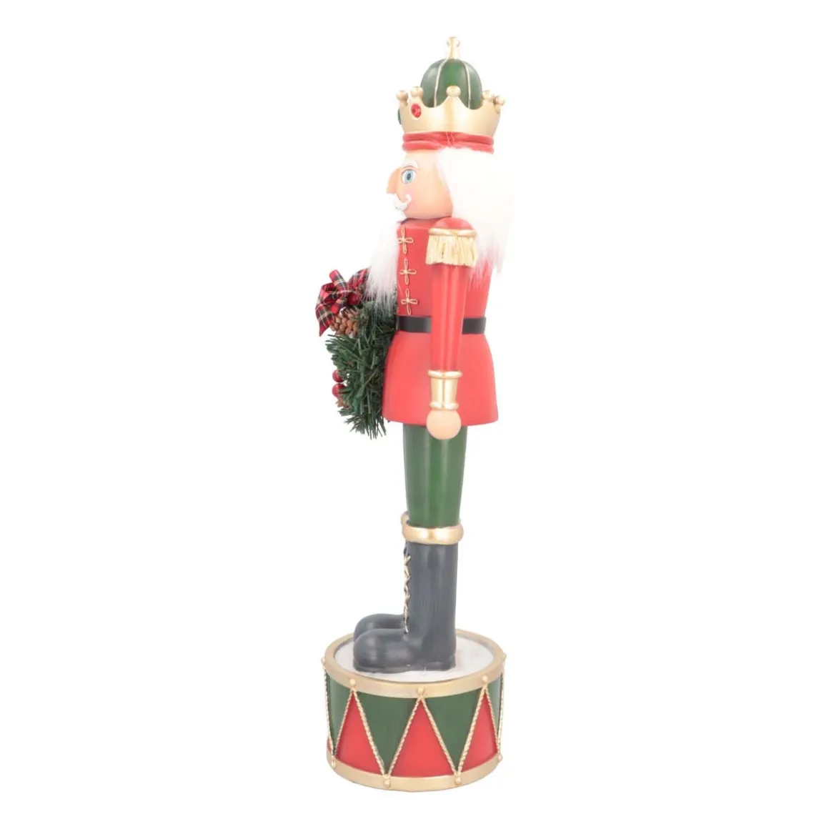 Large Nutcracker With Christmas Wreath | Polyresin | 60cm