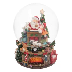 Large Snow Globe With Santa Claus | Music | ⌀14.5cm | 20.5cm Tall