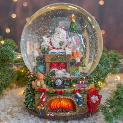 Large Snow Globe With Santa Claus | Music | ⌀14.5cm | 20.5cm Tall