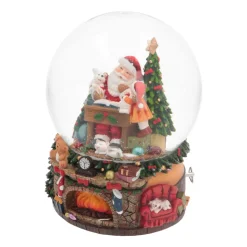Large Snow Globe With Santa Claus | Music | ⌀14.5cm | 20.5cm Tall