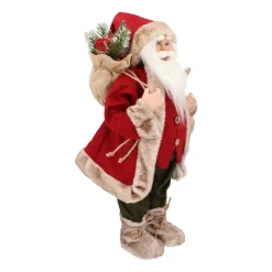 Large Standing Santa Claus | Bordeaux-green | 60cm/23in | Cloth