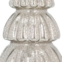 Large Voluminous Silver LED Christmas Tree With Embossed Design