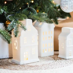 Large White Canal House For Christmas
