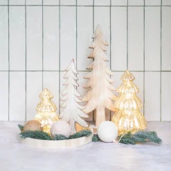 Large Wooden Christmas Tree On Stand